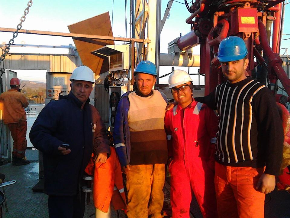 Field team at drilling site